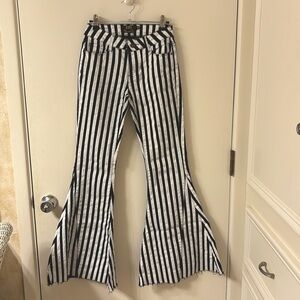 Lucky&blessed black and white striped flare jeans. Size 2